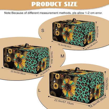 Toaster Oven Protective Cover with Side Pockets, Dustproof Smart Microwave Oven Protector for Kitchen Countertop, S, 14.5 x 18.5 x 9 Inches, Sunflower Leopard Print