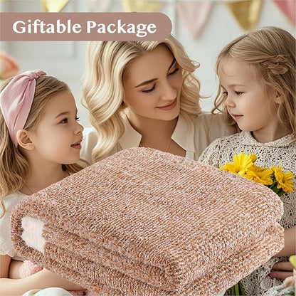 WRENSONGE Throw Blanket Cationic Dyeing Burnt Orange Soft Cozy Fluffy Warm Hand Made Weave Throw Blankets for Couch, Sofa, Chair, Bed, Camping, Picnic, Travel Lightweight Bed Blanket - 60"*80"