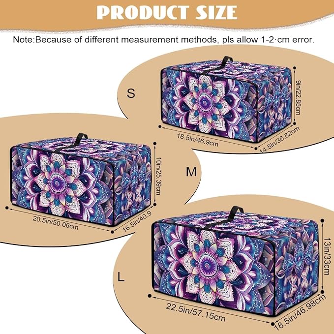 Countertop Convection Oven Cover Dust Protection Air Fryer Toaster Oven Covers with Side Pockets, for Home Kitchen Decor, M, 16.5 x 20.5 x 10 Inches, Violet Boho Floral