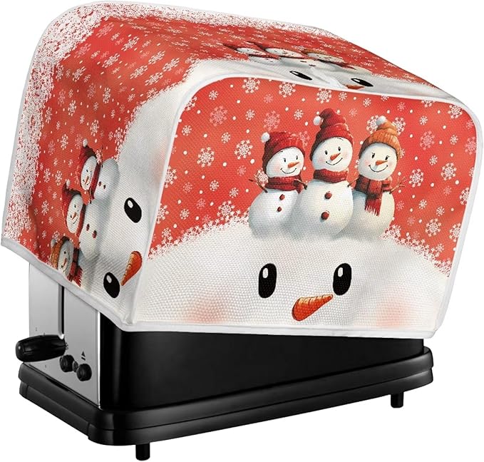 Christmas Snowman Printed Toaster Cover - Anti-Dust & Fingerprint, Snowflake Print Toaster Covers for Kitchen Small Appliance & Microwave Oven Decor Accessories