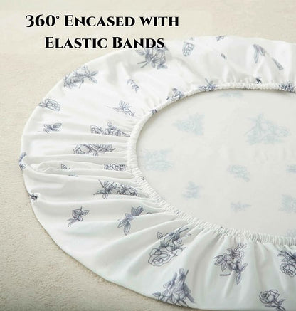 SDY Jersey Bassinet Sheets for Baby Boys and Girls,32 "x 16 "x 4", 2 Pack,Neutral Flower Standard Oval/Retangle Fitted Bassinet Sheets for Toddler,Super Soft Breathable
