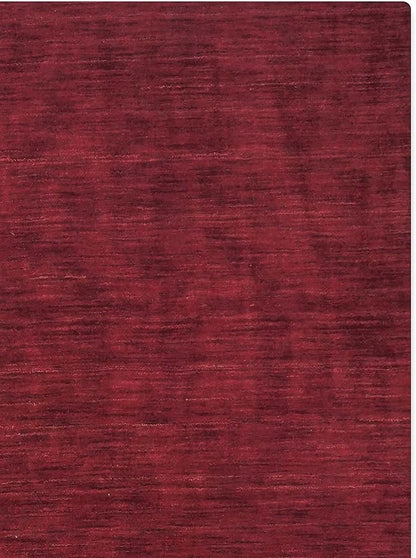 Hand Knotted Loom Wool ECO-Friendly Area Rugs - 10'x13', Rectangle, Dark Red Color, Solid Plain Design, High Pile Handmade Anti Skid Area Rugs for Living Room, Bed Room (L00111)