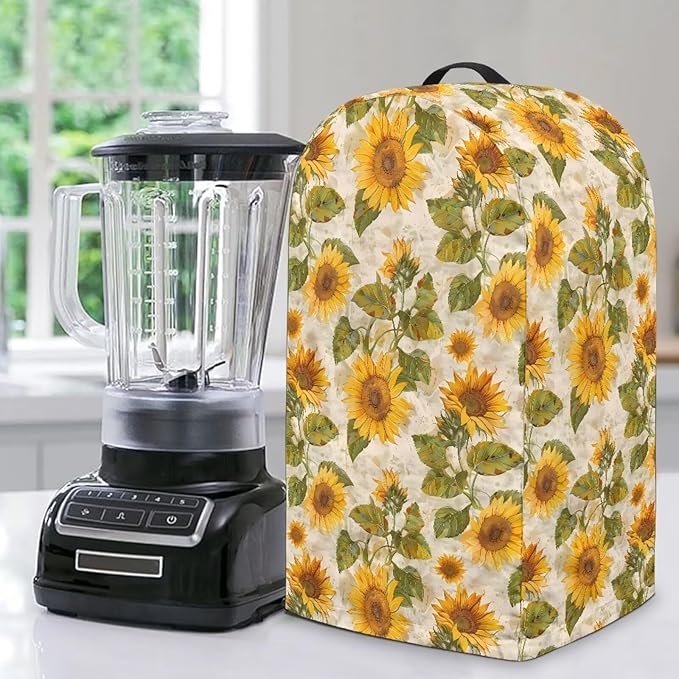 Sunflowers Patterns Blender Dust Cover Food Processor Cover Kitchen Machine Appliance Covers for Kitchen Counter Blender Covers for Home Decor