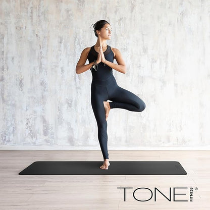 TONE Fitness Yoga Mat 1/4" Thick Non Slip Exercise & Pilates Mat for Home Workouts with Carrying Strap | Multiple Options