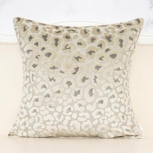 Alerfa Beige Floral Throw Pillow Cover 18 x 18 Inch Cut Velvet Sqaure Luxury Decorative Pillow Cover for Couch Living Room Bedroom