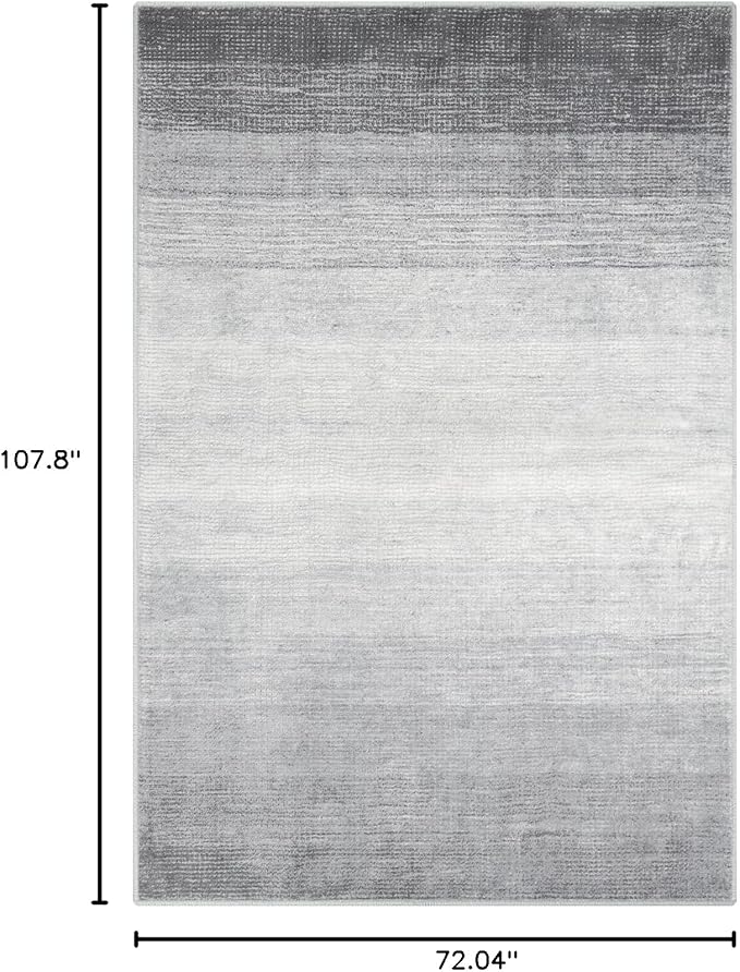 Wonnitar Modern Ombre 6x9 Grey Area Rugs for Bedroom, Washable Large Living Room Rug, Non-Slip Soft Contemporary Stain Resistant Accent Carpet for Dining Room Guest Room (Grey, 6'x9')