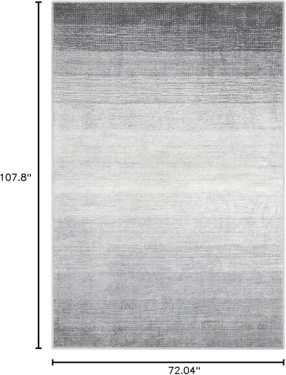 Wonnitar Modern Ombre 6x9 Grey Area Rugs for Bedroom, Washable Large Living Room Rug, Non-Slip Soft Contemporary Stain Resistant Accent Carpet for Dining Room Guest Room (Grey, 6'x9')