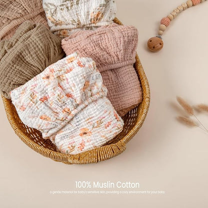 lulumoon Baby Bassinet Sheets Muslin: Cotton Bedside Bassinet Sheets Floral for Girls - Fitted for Bedside Sleeper Mattress