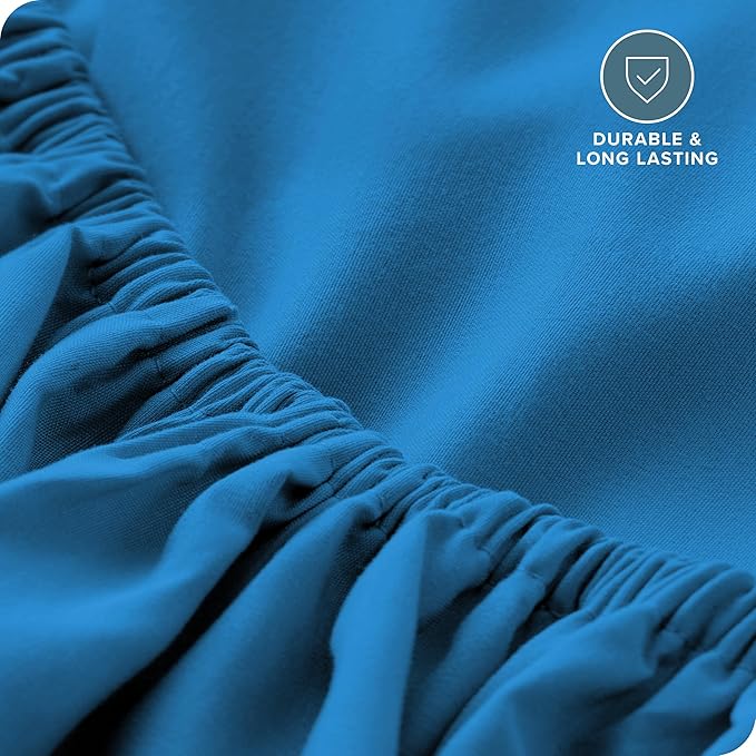 Bare Home Fitted Bottom Sheet Twin XL Size - Premium 1800 Microfiber - Ultra-Soft Hotel Luxury - Deep Pocket - Durable and Long Lasting (Twin XL, Medium Blue)