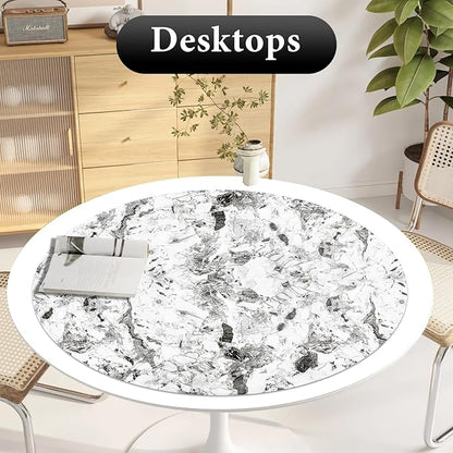 Drawer and Shelf Liner for Kitchen Cabinet: 23.6 in X 20 Ft Non Slip Waterproof Shelf Paper Non Adhesive Refrigerator Liners Grey and White Marble Easy Liners for Bathroom with Knife Tape Measure