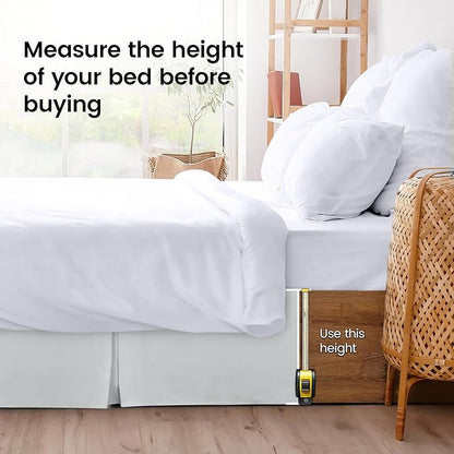 Utopia Bedding Queen Bed Skirt - Soft Quadruple Pleated Ruffle - Easy Fit with 16 Inch Tailored Drop - Hotel Quality, Shrinkage and Fade Resistant (Queen, Light Grey)