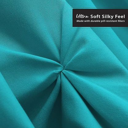 Nestl Premium Microfiber Bedskirt - King Size, Pinch Pleat, 14" Drop, Hotel Quality, Teal