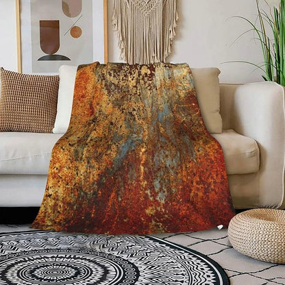 HGOD DESIGNS Brown Rust Colorful Metal Rusty Steel Iron Structure Blanket Throw Blanket Soft Comfortable for Sofa Chair Bed Office 50" x60
