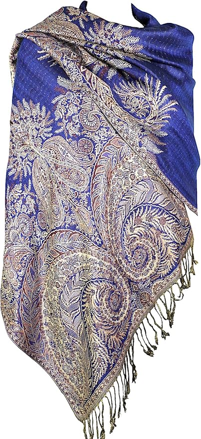 Achillea Big Paisley Pashmina Shawl Wrap for Women – Elegant Scarf for Weddings, Evening Dresses, Festivals & Daily Wear