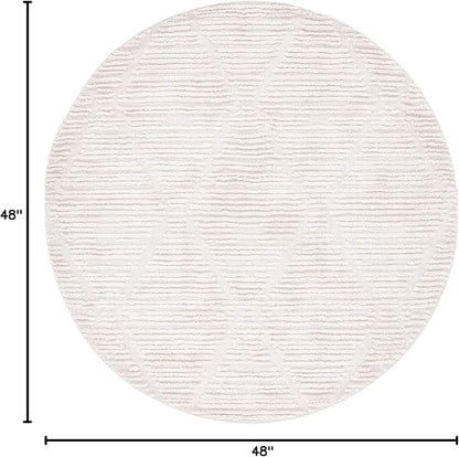 SAFAVIEH Marrakesh Collection Round Rug - 4' Round, Beige, Bohemian Design, Ideal for High Traffic Areas in Living Room, Bedroom & Dining Room (MRK517C-4R)