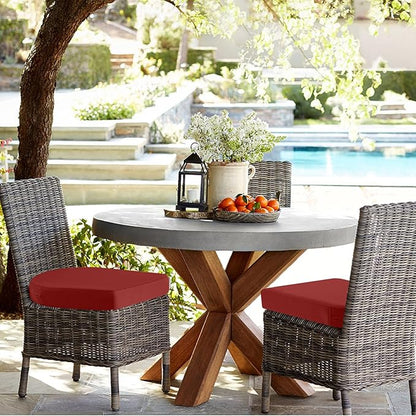 idee-home Outdoor Chair Cushions Set of 2, Thick 19" x 19" x 3" Patio Chair Cushions for Outdoor Furniture Waterproof with Ties, Seat Cushion, Chair Pads Dining Chair Spice