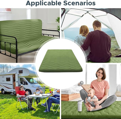 Japanese Floor Mattress, 100% High Density Comfortable Foam, 4" Thicken Foldable Mattress Tatami Mat Sleeping Pad, Ideal for Comfort and Support, Kids Floor Lounger Pillow Bed Sofa, Green, Twin