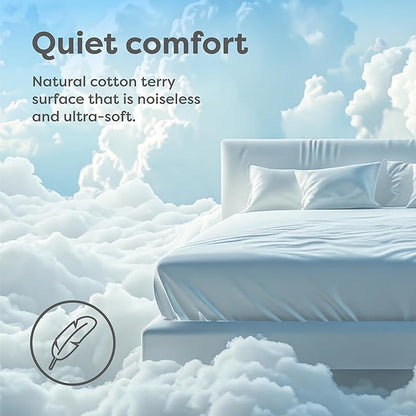 HOSPITOLOGY PRODUCTS King Mattress Protector Hypoallergenic Natural Cotton - Waterproof - Fitted Cover - Machine Washable - 78" x 80"L