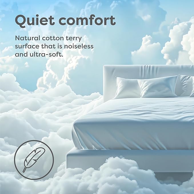 HOSPITOLOGY PRODUCTS Twin Mattress Protector Hypoallergenic Natural Cotton - Waterproof - Fitted Cover - Machine Washable - 38" W x 75" L