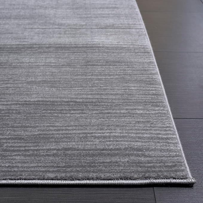 SAFAVIEH Vision Collection Area Rug - 8' Square, Silver, Modern Ombre Design, Non-Shedding & Easy to Clean, Ideal for Living Room, Bedroom, Dining Space (VSN606G)