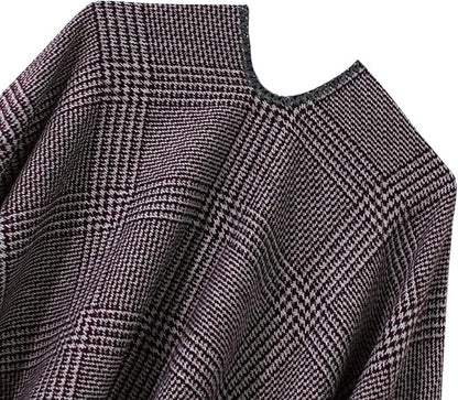 Women's Vintage Pattern Open Front Poncho Cape Shawl Winter Shawl Wraps