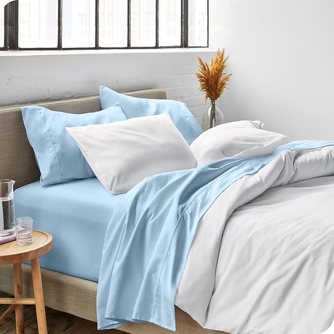 Bare Home Full Sheet Set - Luxury 1800 Ultra-Soft Microfiber Bed Sheets - Double Brushed - Deep Pockets - Easy Fit - 4 Piece Set - Bedding Sheets & Pillowcases (Full, Light Blue)