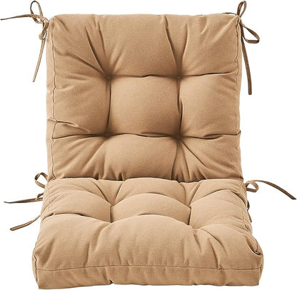 ARTPLAN Seat/Back Outdoor Chair Cushion,Set of 4 Patio Chair Cushion with Tie,Tufted Replacement for Patio Furniture,20x20x4 Inches,4 Count