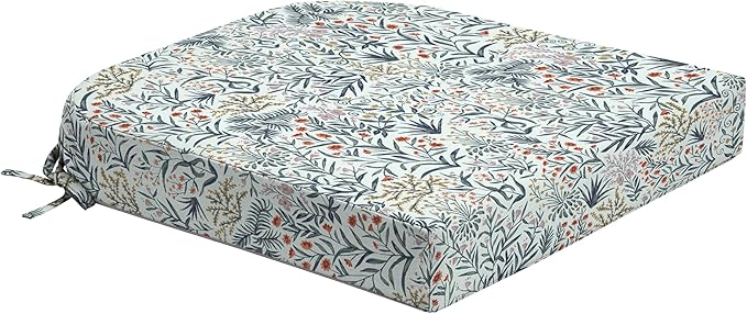 Arden Foam Outdoor Round Back Seat Cushion, 20 x 19, Made with ProFoam, Rain-Proof, Fade Resistant, Pistachio Botanical