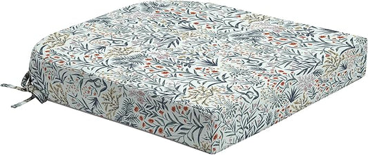Arden Foam Outdoor Round Back Seat Cushion, 20 x 19, Made with ProFoam, Rain-Proof, Fade Resistant, Pistachio Botanical