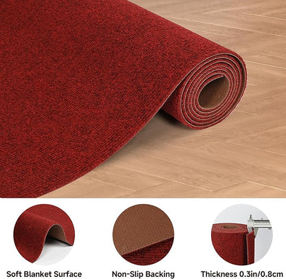 jxgzyy Red Carpet Runner for Party, 2'11" x 9'10" Non Slip Runner Rug, Heavy Duty Indoor Outdoor Floor Mat for Wedding, Hollywood Movie Award Ceremony Decoration