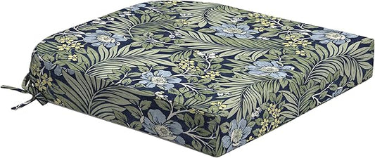 Arden Foam Outdoor Round Back Seat Cushion, 20 x 19, Made with ProFoam, Rain-Proof, Fade Resistant, Sapphire Morrison Floral