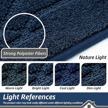 BEQHAUSE Dirt Trapper Door Mat 32" x 72", Doormat Non-Slip Entryway Rugs Washable, Dog Door Mat Stain Resistant and Absorbent Welcome Floor Mat for Front Back Door, Muddy Wet Shoes & Paws, Navy Blue