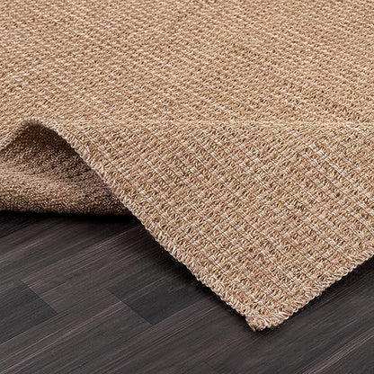 Easy Jute Door Mat 2x3 Indoor Outdoor Natural Rugs Solid Fiber Rug Woven Area Rug Boho Easy Clean Inside Carpet for Living Room Bedroom Dining Room Hallway or Outdoor Patio Porch (2 X 3 Natural)