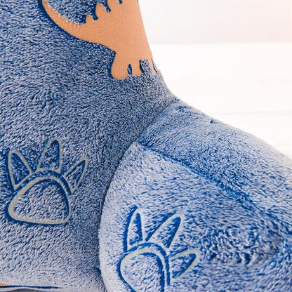 Meeting Story Dinosaurs Reading Pillows Rabbit Faux Fur Shaggy with Arms Bed Rest Pillows Back Pillow for Bed, Bed Chair Arm Pillow Bed Rest Pillow for Adults, Teens, Kids (Orange-Blue)