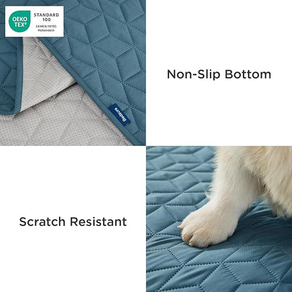 Bedsure 100% Waterproof Couch Cover for Dogs Washable - Non Slip Waterproof Dog Blanket for Couch Sofa, Lightweight Furniture Protector Durable for Pet Cat Puppy with Non-Slip Bottom, Blue, 40x50IN