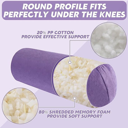MABOZOO Round Yoga Pillow, Cylindrical Yoga Bolster Pillow with Washable Cover, Meditation Cushion Body Cushion for Practice, Restorative, Meditation