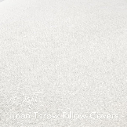 EMEMA Decorative Linen Throw Pillow Covers 24x24 Inch Cream Boho Farmhouse Neutral Couch Throw Pillows for Bed Pack of 2 Accent Pillowcase Modern Sofa Cushion Livingroom Home