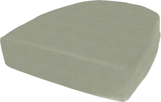 Cushion Source Rounded Back Seat Cushion, 19.5" x 20" x 5" deep Indoor and Outdoor Durable seat Cushion Made with Fade Resistant Sunbrella Fabric, Hidden Zipper, Sunbrella Canvas Seasalt