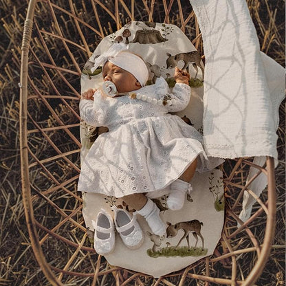 Gllquen Baby Bassinet Sheets 4 Pack, Breathable Cozy Fitted Mattress Sheet, Elastic Travel Crib Fashionable Floral Pattern, Standard Cradle Safe Sheets for Baby Boys Girls 32"x16" (Bear)