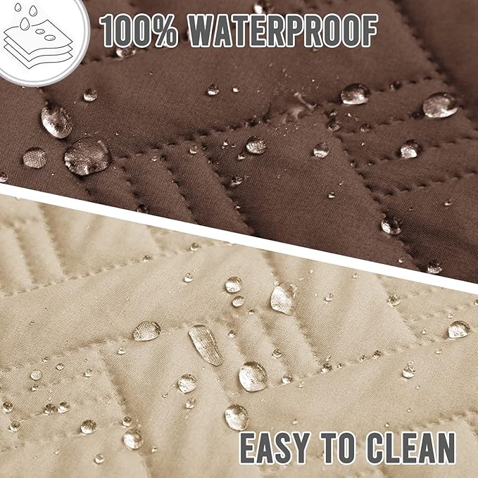 BOCTOPUG Dog Bed Cover for Pets - Blankets Rug Pads for Couch Protection Waterproof Bed Covers Dog Blanket Furniture Protector Reusable Changing Pad (Brown+Beige, 20"x30")