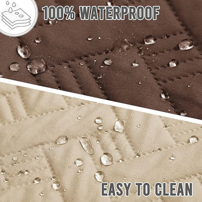 BOCTOPUG Dog Bed Cover for Pets - Blankets Rug Pads for Couch Protection Waterproof Bed Covers Dog Blanket Furniture Protector Reusable Changing Pad (Brown+Beige, 20"x30")