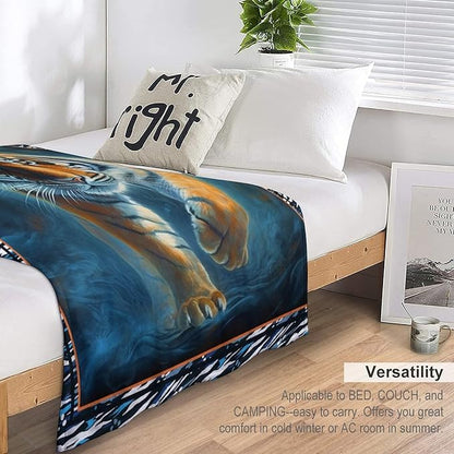 Tiger Blanket Tiger Throw Blankets for Couch Sofa Decor Soft Cozy Fleece Flannel Gifts for Men Women Adults Lover 60"x80"