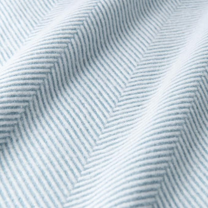 Hofdeco Premium Coastal Decorative Throw Blanket for Patio Couch Sofa, Baby Blue Herringbone with Fringe, 52"x72"