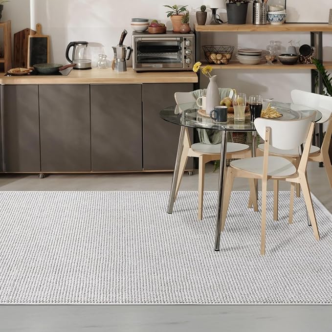 LUXE WEAVERS Solid Machine Woven Stone 6x9 Area Rug, Indoor Stain-Resistant Carpet
