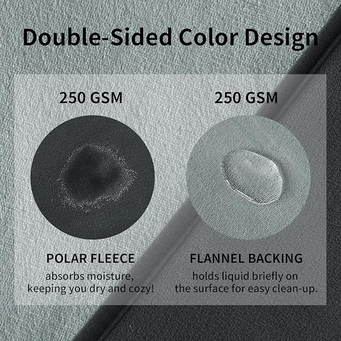 QiyI Waterproof Blanket for Bed Queen Size, Reversible Washable Pet-Friendly Flannel Throw Blanket, Leakproof Stain-Resistant Furniture Protector for Travel & Camping, 60"x80", Dk Grey/Lt Grey