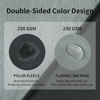 QiyI Waterproof Blanket for Bed Queen Size, Reversible Washable Pet-Friendly Flannel Throw Blanket, Leakproof Stain-Resistant Furniture Protector for Travel & Camping, 60"x80", Dk Grey/Lt Grey