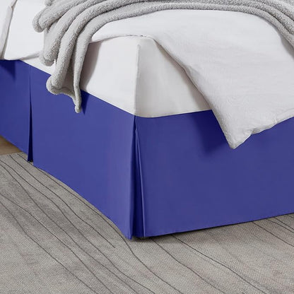 Nestl Royal Blue Blue Bed Skirt Queen Size - Queen Bed Skirt 14 Inch Drop - Brushed Microfiber Bed Skirts - Hotel Quality Pleated Bed Skirt - Shrinkage & Fade Resistant