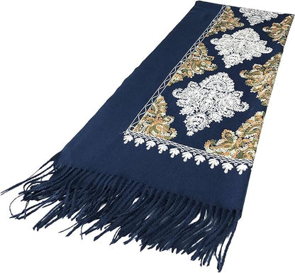 Urban CoCo Women's Embroidered Tassel Long Shawl Oversize Scarf Wraps for Women