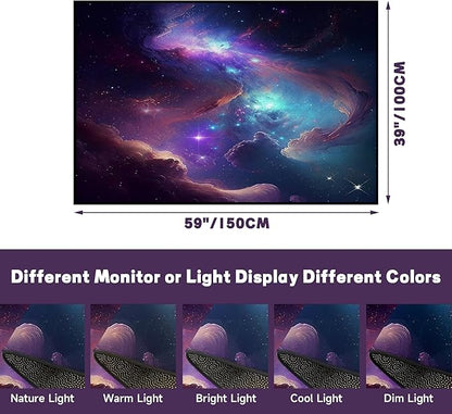 Galaxy Area Rug Bedroom Living Room for Girls Kids Boys Carpet Nebula Vortex Throw Rugs Purple Blue Cloud Floor Mat 59 in x 39 in