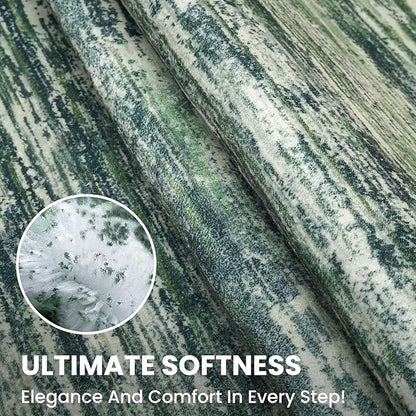 2x5 Modern Abstract Runner Rug for Hallways, Dark Green Super Soft Hallway Decor Kitchen Rugs with Non-Slip, Non-Shedding Washable Rug for Hallways Entryway Bedroom Indoor